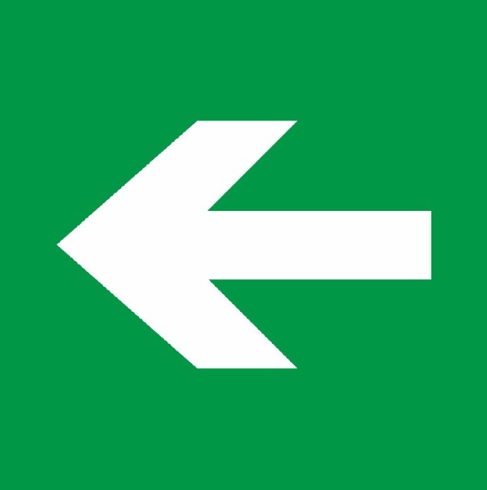 Create meme: arrow direction of movement, left arrow, signs of evacuation