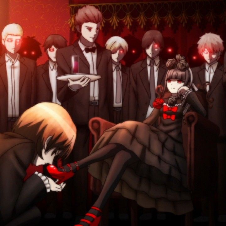 Create meme: Celestia Ludenberg and Byakuya Togami, Celestia of lydenberg, danganronpa deaths