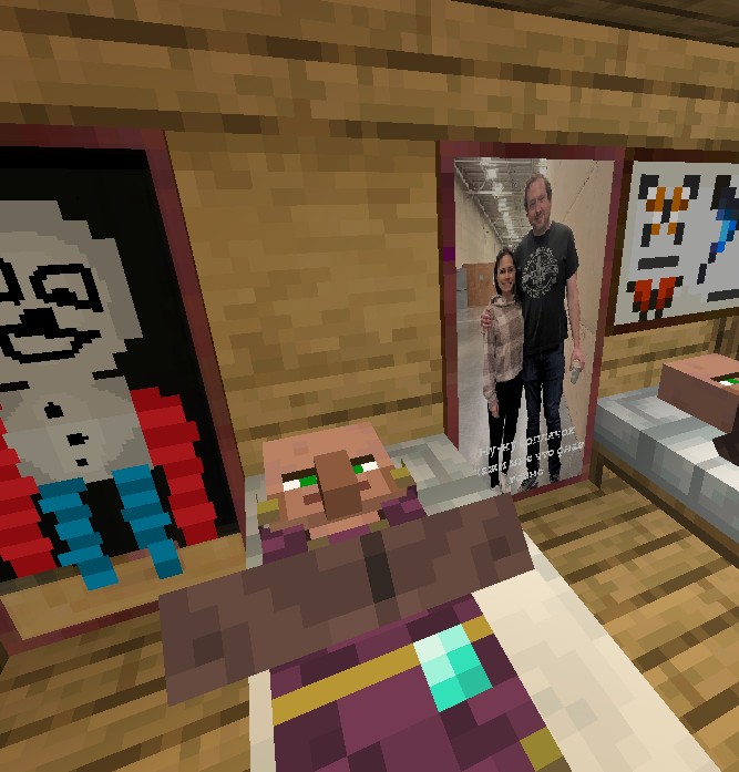 Create meme: crazy minecraft resident, a resident of Minecraft, screenshot 