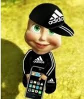 Create meme: Tikhon in Adidas, Masha and the bear Adidas, masha in an adidas cap