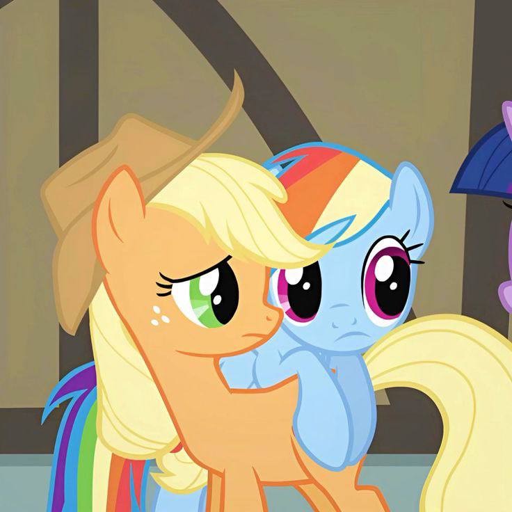 Create meme: rainbow dash applejack, Rainbow Dash and Apple Jack, Applejack and Rainbow Dash