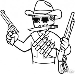 Create meme: ninjago, coloring page, cowboy