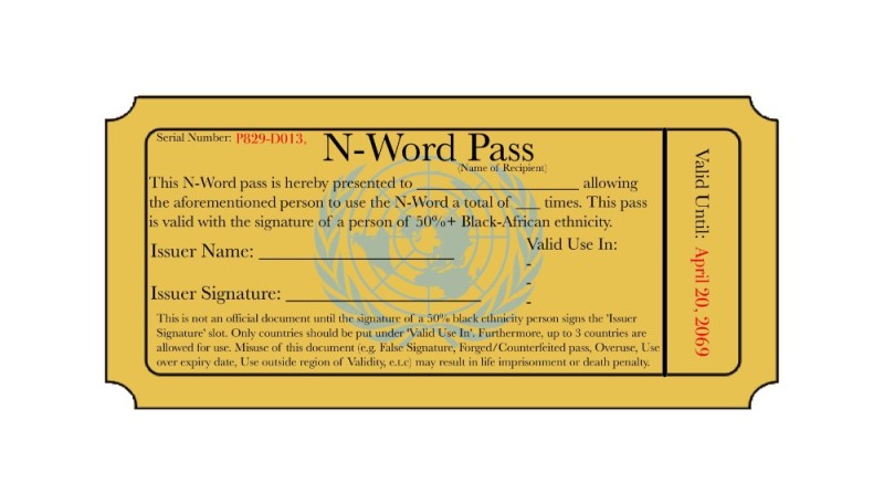 Create meme: n word pass, golden ticket, willy wonka n word pass