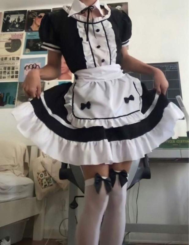 Create meme: maid costume, maid costume, the guy in the maid costume