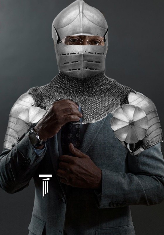 Create meme: Gustavo fring, Knight Crusader Gothic, hauberk chain mail armor