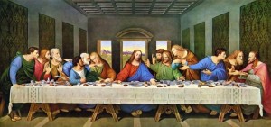 Create meme: the painting of the last supper, the last supper, Leonardo da Vinci the last supper