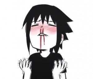 Create meme: anime drawings, memes anime, Sasuke bleeding from the nose