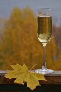 Create meme: glass of champagne, autumn