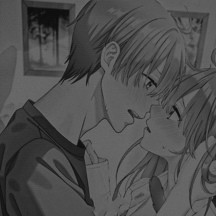 Create meme: paired anime, cute anime couples, kiss anime