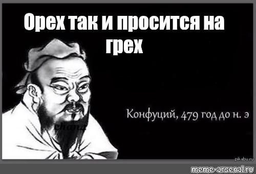 Твой орех просится на грех. Орех так и просится на грех. Орех просится на грех. Так и напрашиваешься. Конфуций Мем.