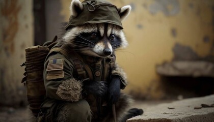 Create meme: fighting raccoon, The raccoon, A raccoon with a gun