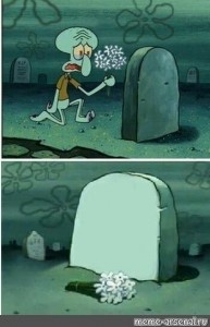 Create meme: squidward homeless, squidward anime, squidward's grave