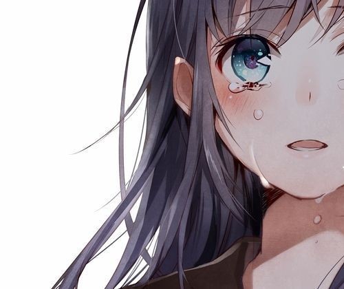 Создать мем: плачущее лицо аниме, аниме плачет девушка, плачущая девушка аниме