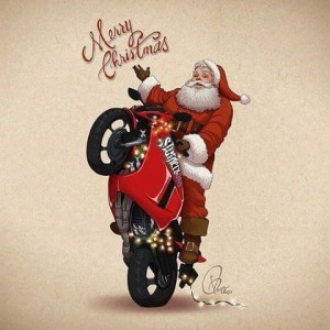Create meme: Santa biker picture, Santa Claus biker motorcycle fhn, Santa Claus on a motorcycle