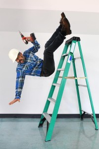 Создать мем: worker falling, человек на стремянке, workers compensation expert