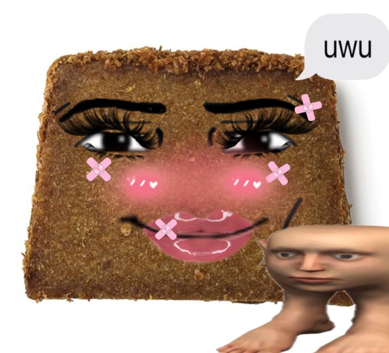 Создать мем: французский тост, голова из роблокса мем, нарезанный хлеб