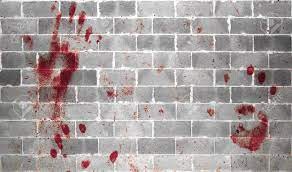 Create meme: blood on the wall, bloody wall, bloody brick
