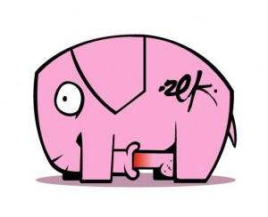 Create meme: pink elephant samolyk, samolyk