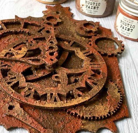 Create meme: rustic paint, rusty gears decor, steampunk gear