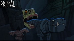 Создать мем: primal 2 season plague of madness, primal эпизод 6, genndy tartakovsky primal zombie dinosaur