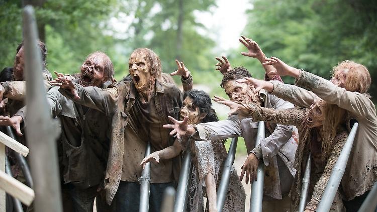 Create meme: zombie walking dead, the walking dead are a crowd of zombies, the walking dead