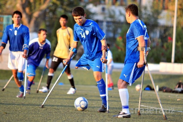 Create meme: football for the disabled, amputees football players of uzbekistan, football among amputees