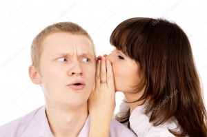 Create meme: stock, handsome guy, the man whispers in the girl's ear gently