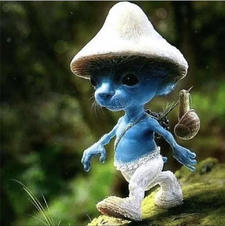 Создать мем: существа фэнтези, смурфики, smurfette