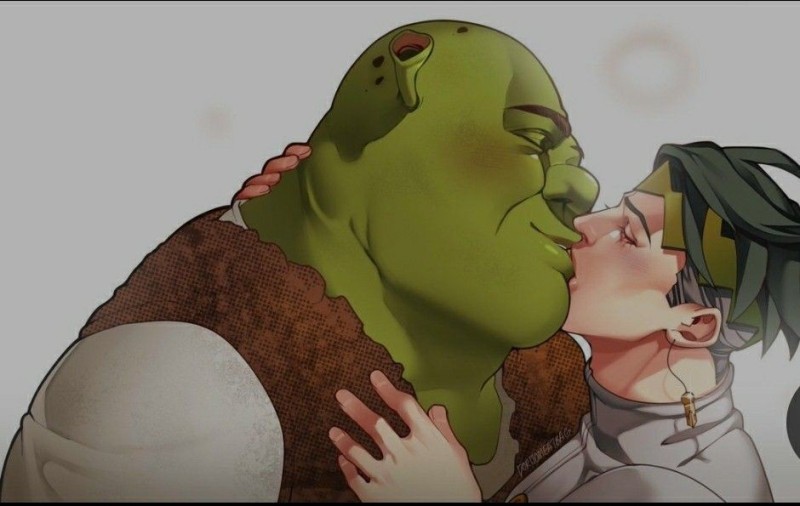 Создать мем: rohan x shrek, шрек и рохан, jojo s