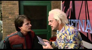 Create meme: Marty McFly and Doc brown, back to the future, back to the future 2 movie 1989