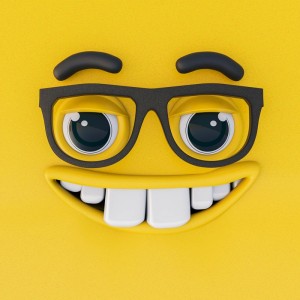 Создать мем: смайлик с очками, улыбка, квадратный смайлик