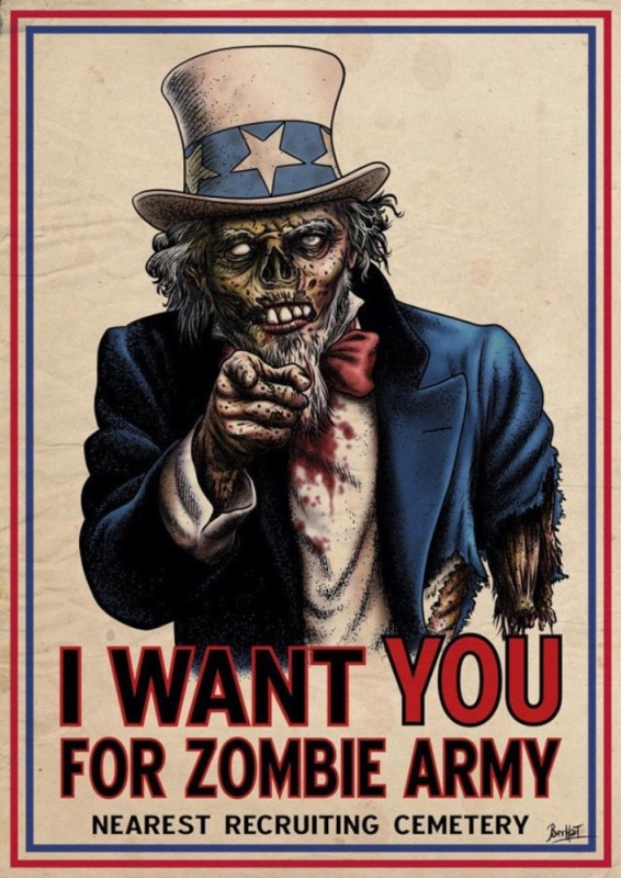 Создать мем: дядюшка сэм плакат, постер анкл сэм, зомби в офисе