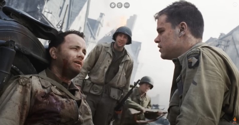 Create meme: Saving Private Ryan 1998, saving private Ryan, Captain Miller rescue Private Ryan