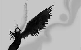 Создать мем: черно белые крылья, крылья ангела, юля твой ангел