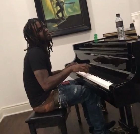 Create meme: chief keef sheet music for piano, chief keef piano, play the piano