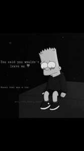 Create meme: Bart Simpson BW, sad bart, sad Bart Wallpaper