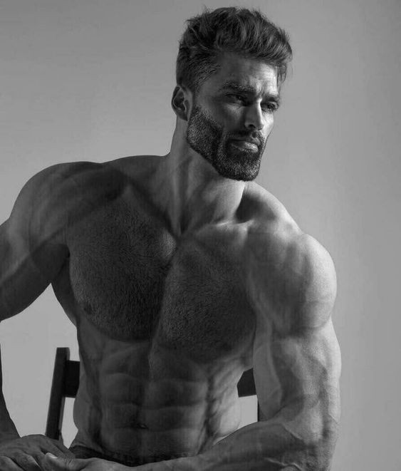 Create meme: ernest khalimov muscles, ernest halimov gigachad without photoshop, ernest khalimov model