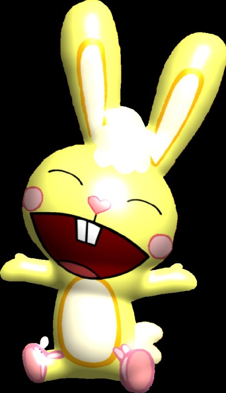 Create meme: happy tree friends cuddles toy, Happy three friends cuddles, yellow hare happy tree friends