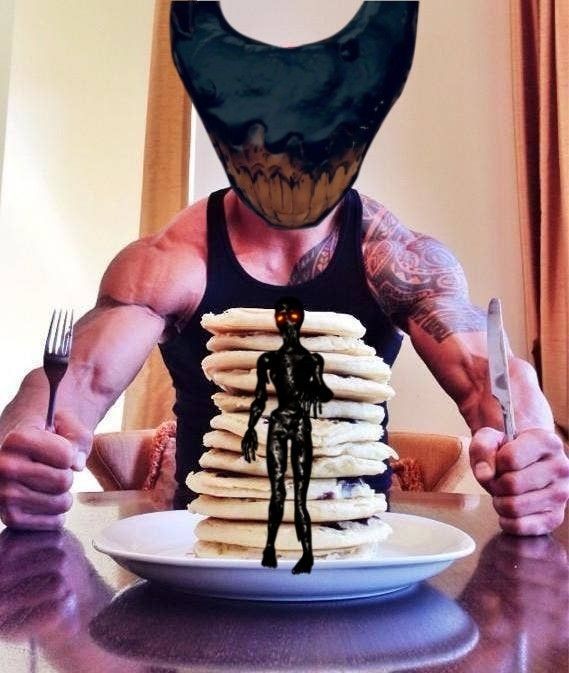 Create meme: Dwayne Johnson, Dwayne Johnson Pancake Rock, Dwayne the Rock Johnson with pancakes