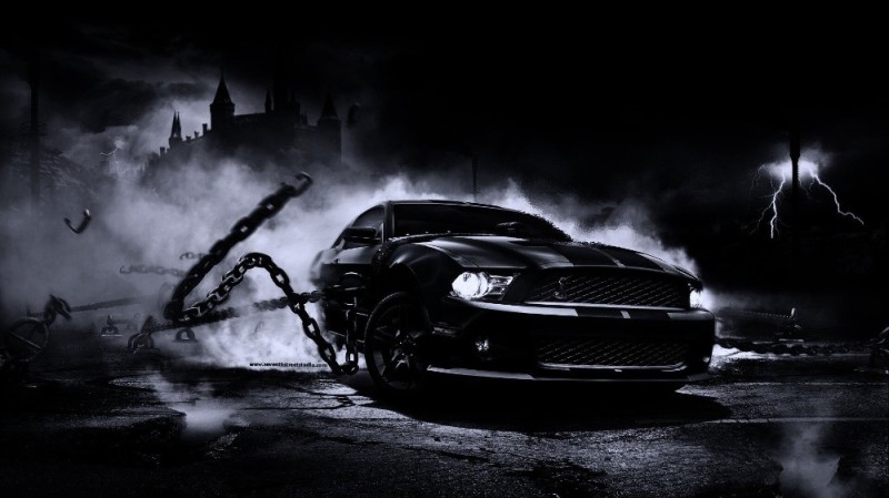Create meme: Ford mustang black, cool black car, black car