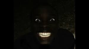 Create meme: black, dark, Negro laughing in the dark, Negro in the dark with white teeth