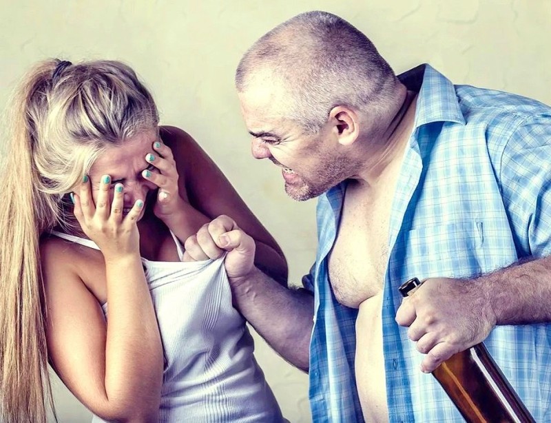 Create meme: domestic violence, the husband beats the wife, beats his wife