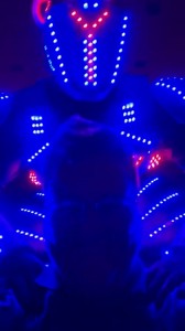 Create meme: insigma led show, the robot led, light show celebrity