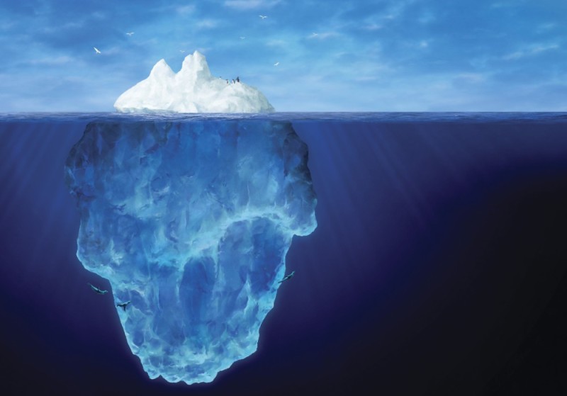 Создать мем: айсберг над водой и под водой, вершина айсберга, айсберги