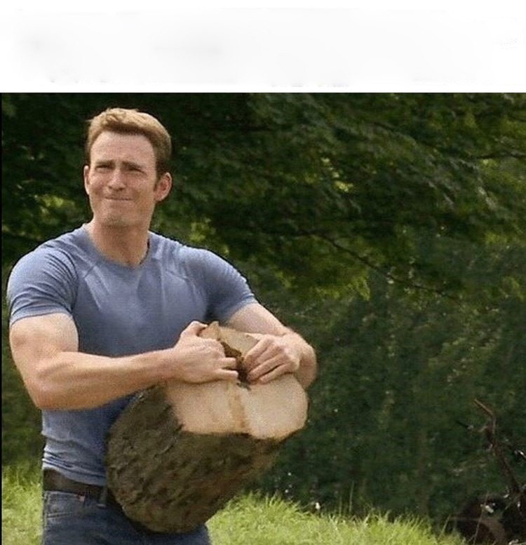 Create meme: Captain America, Chris Evans the log, Chris Evans breaks the log