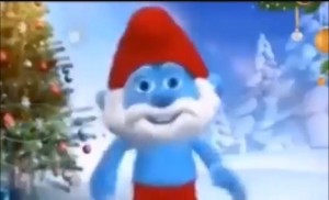 Create meme: smurf Santa Claus