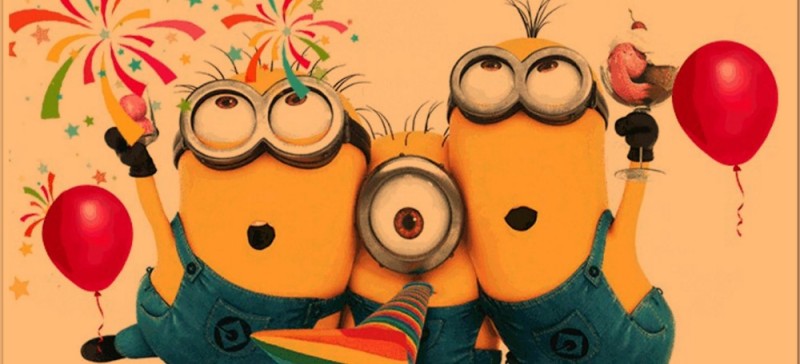 Create meme: Minion happy birthday, minion, happy birthday Yura funny postcards