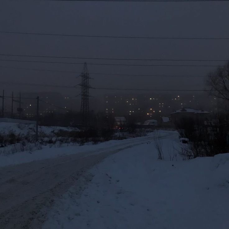 Create meme: dark city, landscape aesthetics, snow 