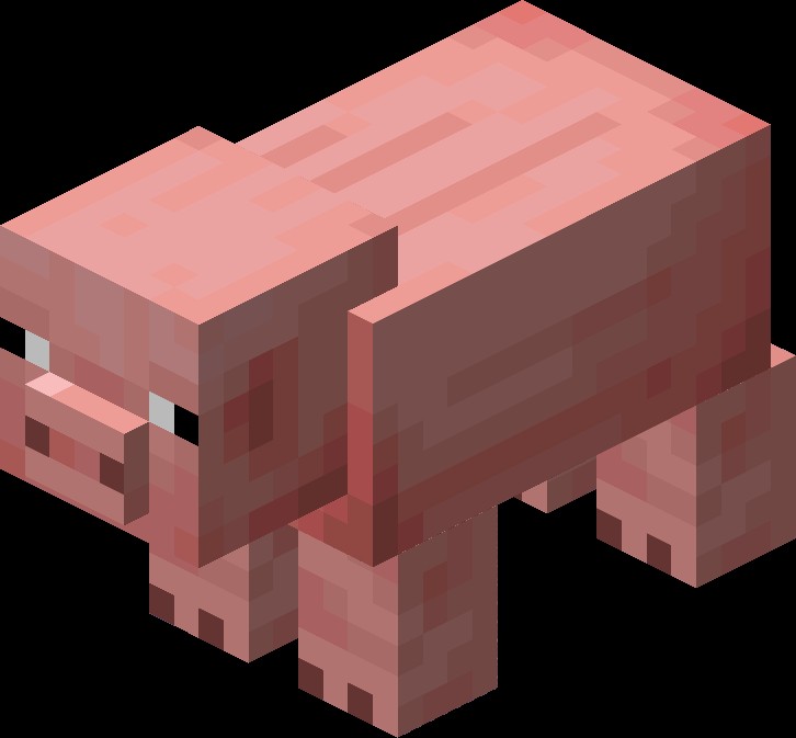 Create meme: minecraft pig, minecraft pig, pig from minecraft
