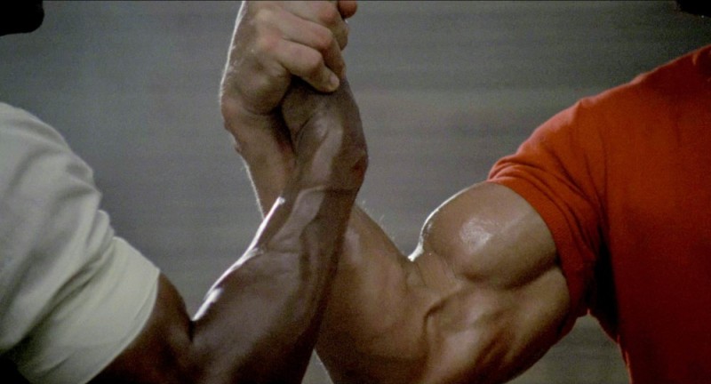 Create meme: Carl Weathers and Arnold Schwarzenegger handshake, arnold schwarzenegger handshake, schwarzenegger handshake